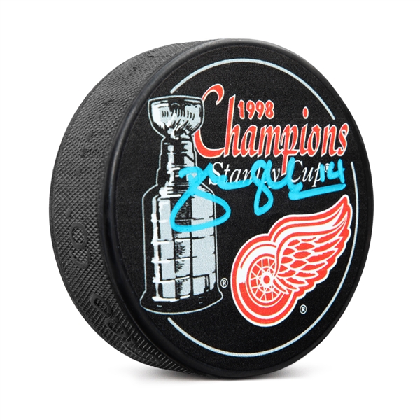 Brendan Shanahan Signed Detroit Red Wings 1998 Stanley Cup Champions Puck