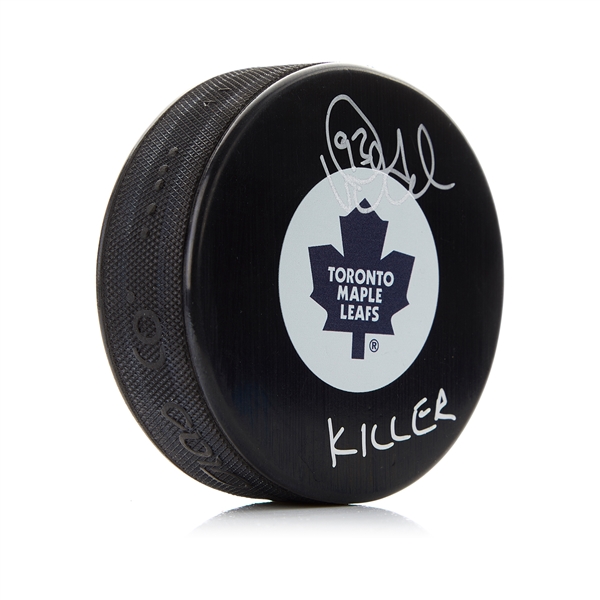 Doug Gilmour Signed Toronto Maple Leafs Retro Puck with Killer note