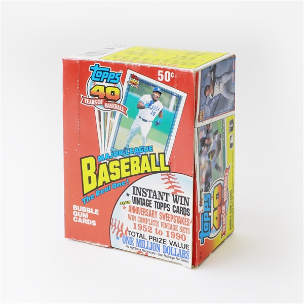 1991 Topps MLB Baseball 40th Anniversary Trading Cards Hobby Box With 36 Packs