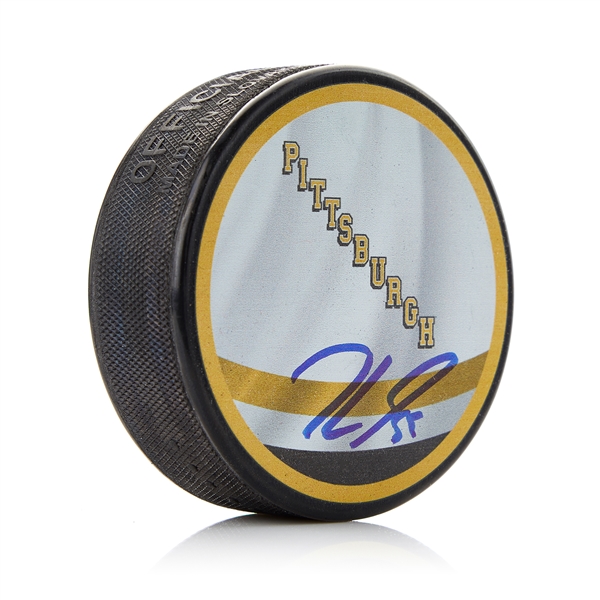 Jake Guentzel Signed Pittsburgh Penguins Reverse Retro Puck