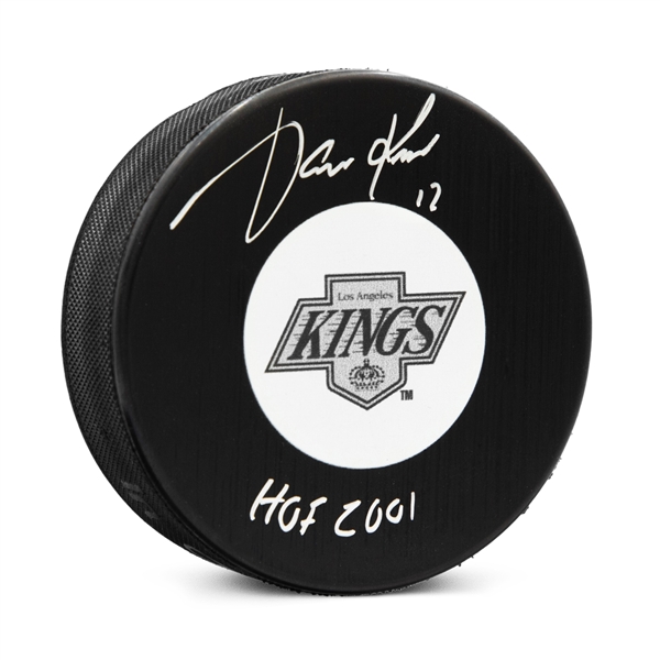 Jari Kurri Signed Los Angeles Kings Retro Logo Puck with HOF Note