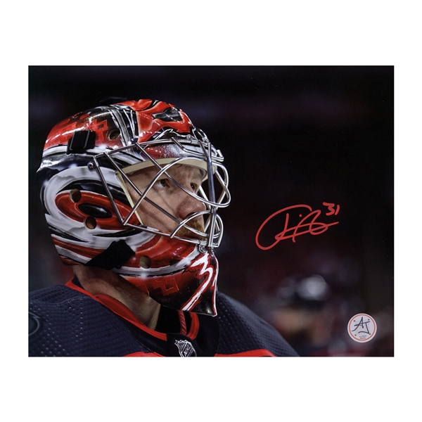 Frederik Andersen Signed Carolina Hurricanes Mask Close-Up 8x10 Photo