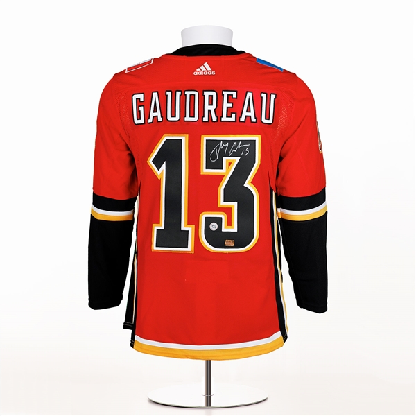 Johnny Gaudreau Autographed Calgary Flames Black Logo adidas Jersey