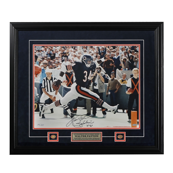 Walter Payton Chicago Bears Signed & Inscribed 25x29 Frame /1993