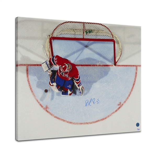 Patrick Roy Autographed Montreal Canadiens Overhead 20x24 Art Canvas #/33