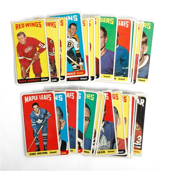 1964-65 Topps Tall Boys Lot Of 28 VG-EX Condition Hockey Cards