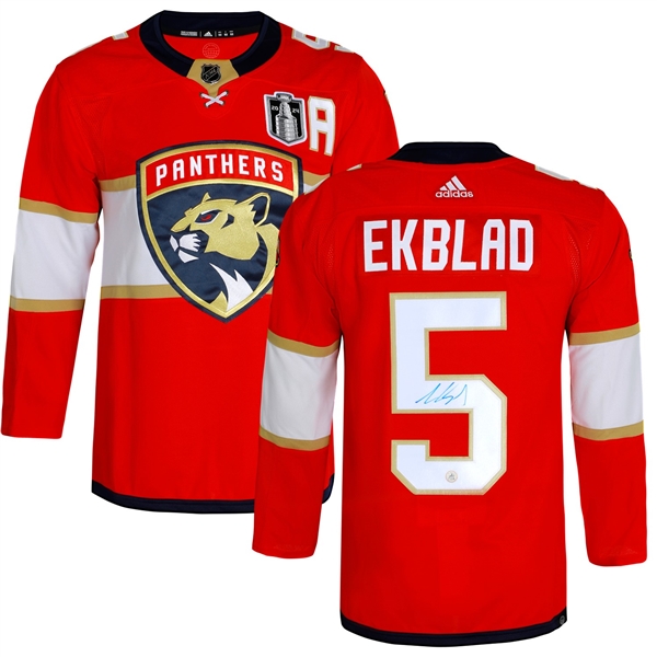 Aaron Ekblad Signed Florida Panthers 2024 Stanley Cup adidas Jersey