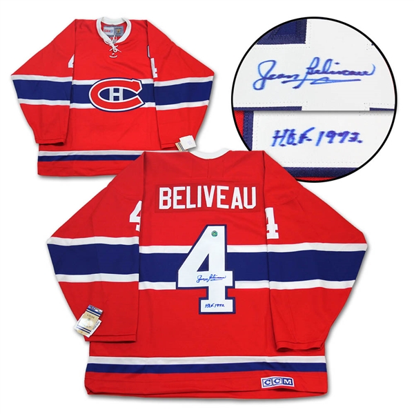 Jean Beliveau Montreal Canadiens Signed Vintage CCM Jersey