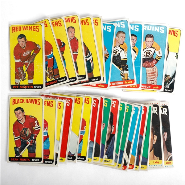 1964-65 Topps Tall Boys Lot Of 30 VG Condition Hockey Cards