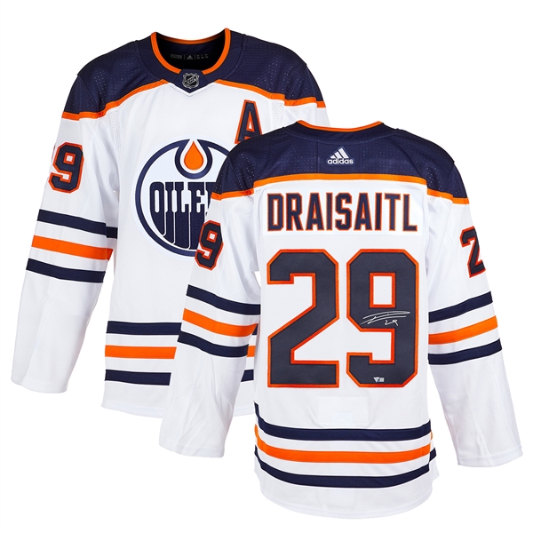 Leon Draisaitl Signed Edmonton Oilers White adidas Jersey