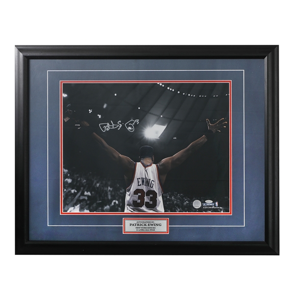 Patrick Ewing New York KnicksAutographed Spotlight 26x32 Frame