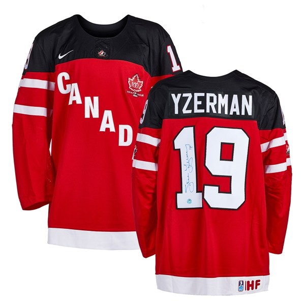 Steve Yzerman Team Canada Signed 100th Anniversary Nike Jersey