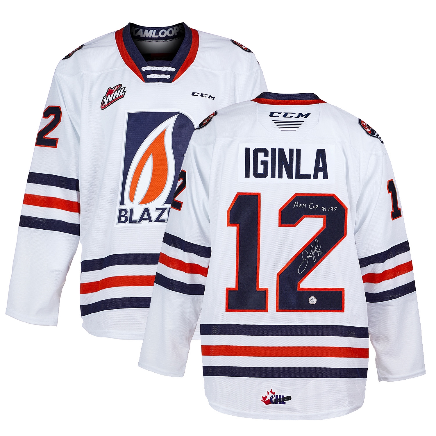 Jarome Iginla Kamloops Blazers Signed CHL Champs CCM Jersey