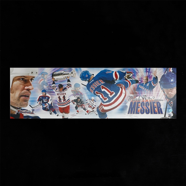 Mark Messier Signed New York Rangers 36x12 Panaramic Collage Photo