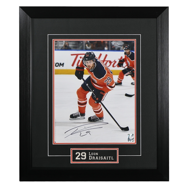 Leon Draisaitl Edmonton Oilers Autographed 20x24 Frame