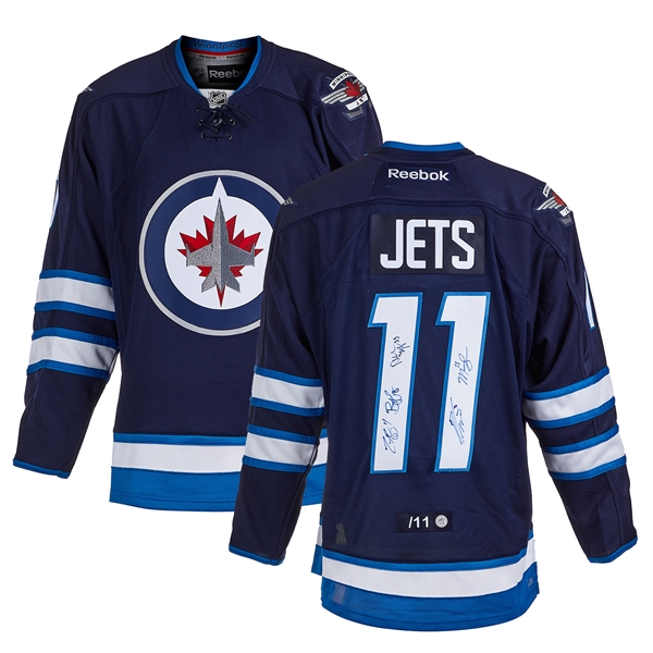 Winnipeg Jets First Season 5 Player Signed Reebok Jersey #/11