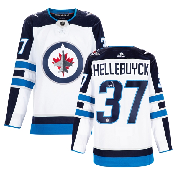 Connor Hellebuyck Signed Winnipeg Jets White adidas Jersey