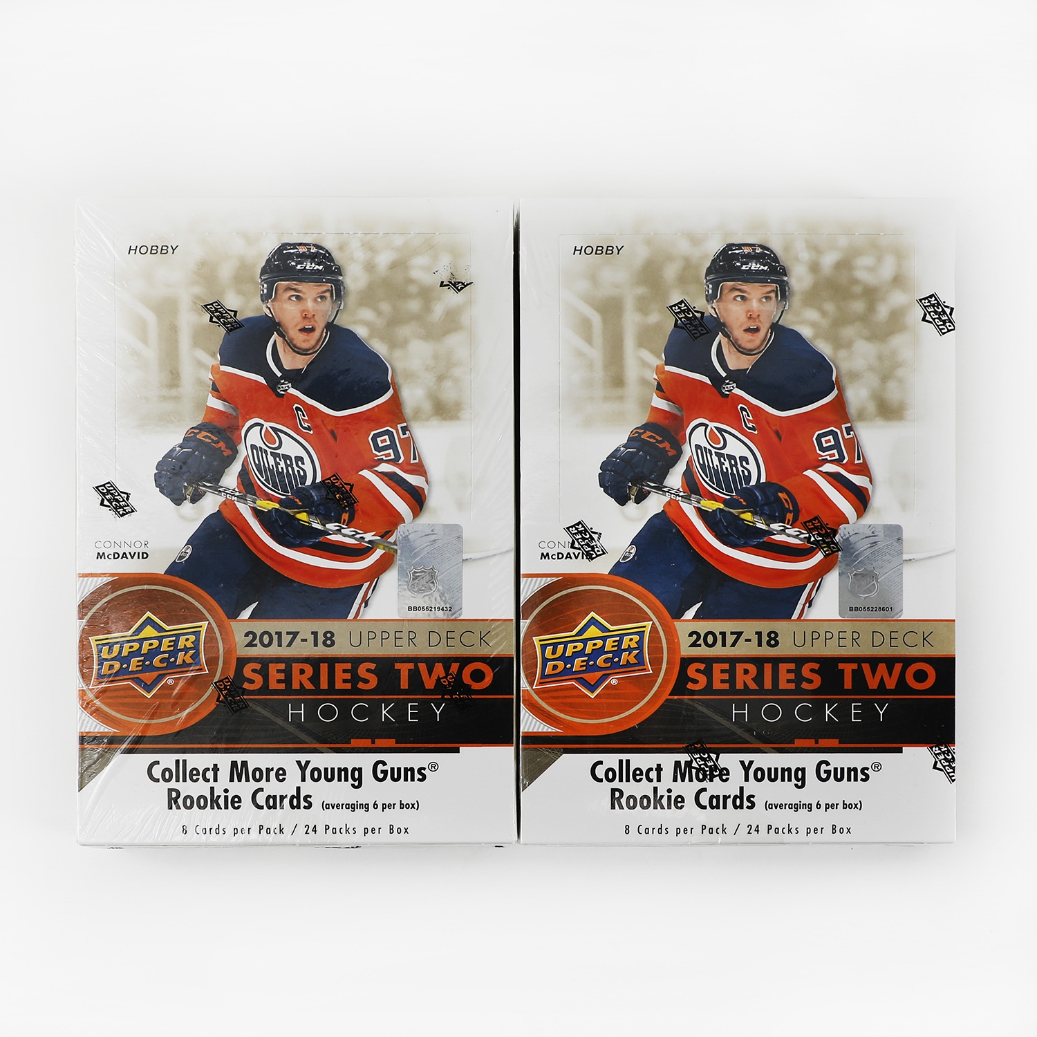 2017-18 Upper Deck Series 2 NHL Trading Cards Lot Of 2 Factory Sealed Hobby Boxes