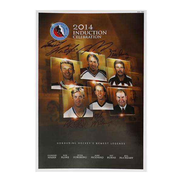 2014 Hall Of Fame Signed Induction Poster with Hasek & Forsberg