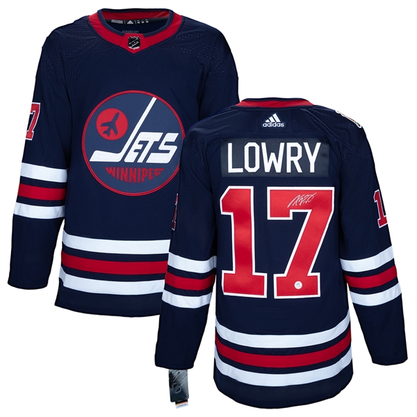 Adam Lowry Signed Winnipeg Jets Heritage Classic adidas Jersey