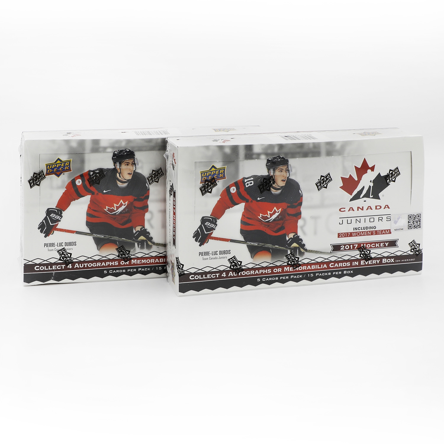 Lot of 2 - 2017 Upper Deck Team Canada Junior Sealed Hobby Card Boxes