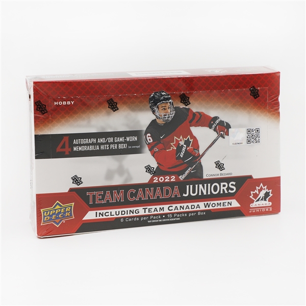 2022 Upper Deck Team Canada Juniors Trading Cards Factory Sealed Hobby Box