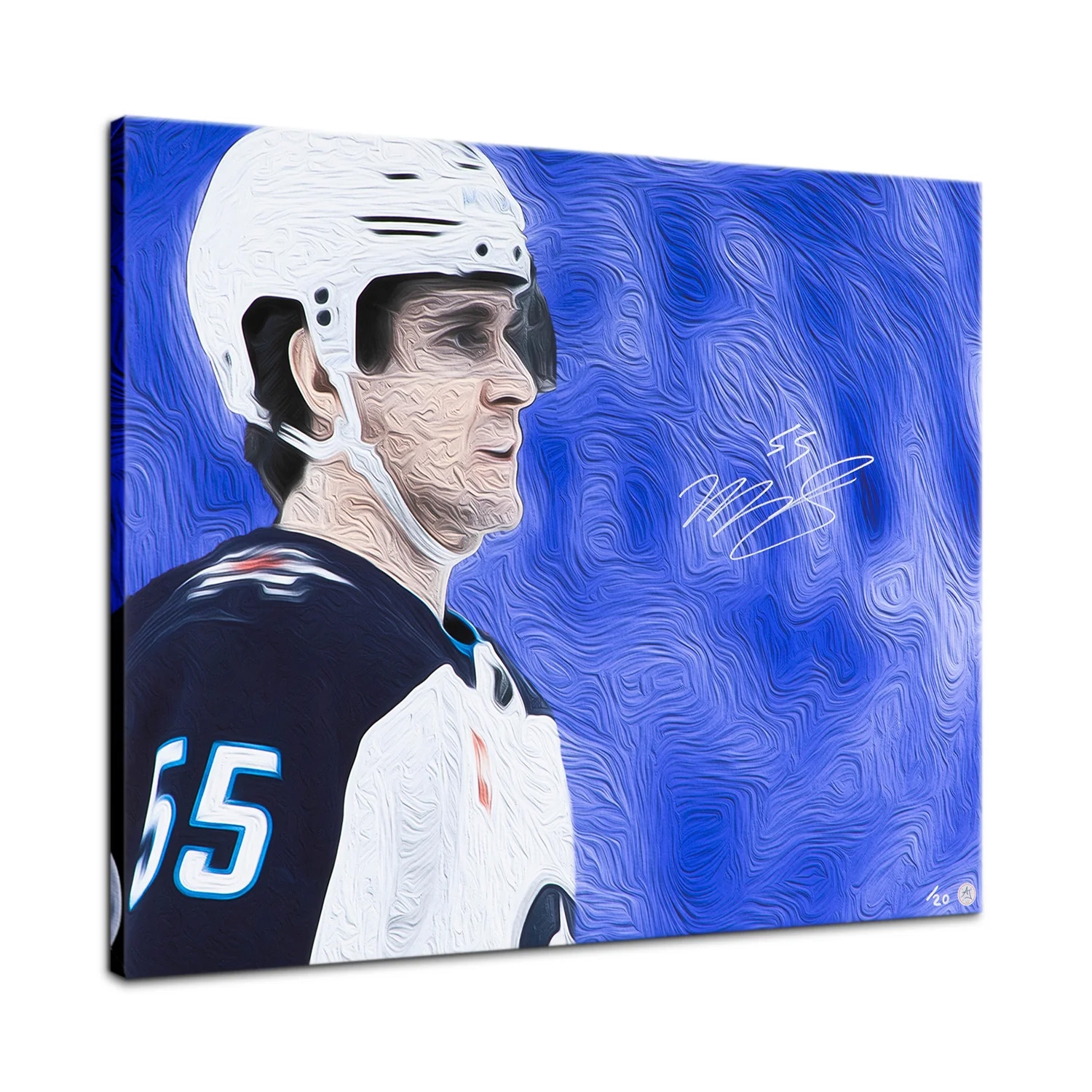 Mark Scheifele Signed Winnipeg Hockey Close Profile 26x32 Art Canvas #/20