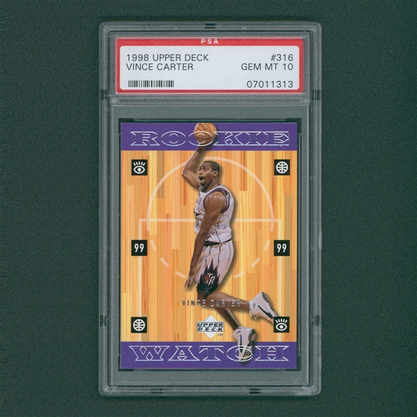 Vince Carter 1998 Upper Deck Rookie Card #316 Graded PSA 10 Gem Mint