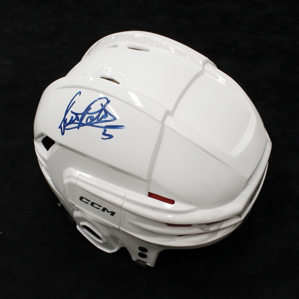 Denis Potvin Autographed White CCM Tacks Helmet (Flawed)