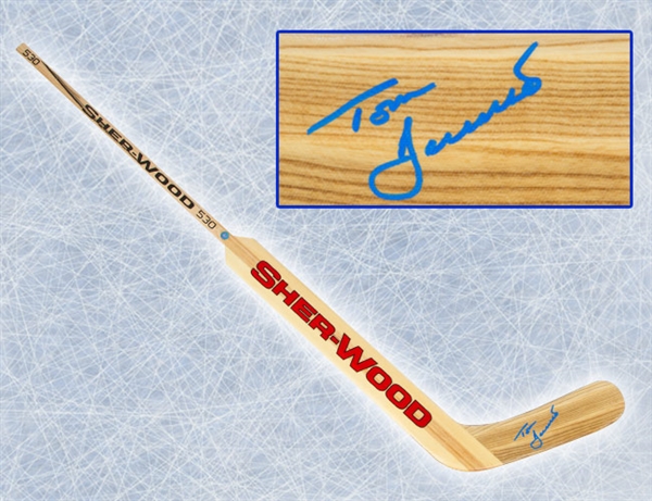 Tom Barrasso Autographed Sherwood Natural Wood Goalie Stick