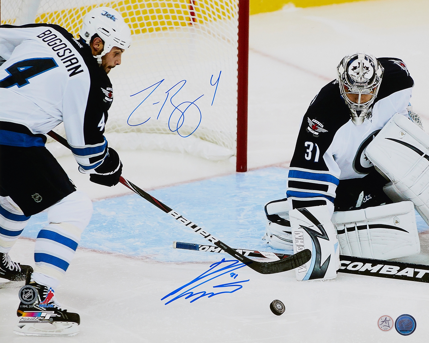 Zach Bogosian & Ondrej Pavelec Dual Signed Winnipeg Jets 16x20 Photo