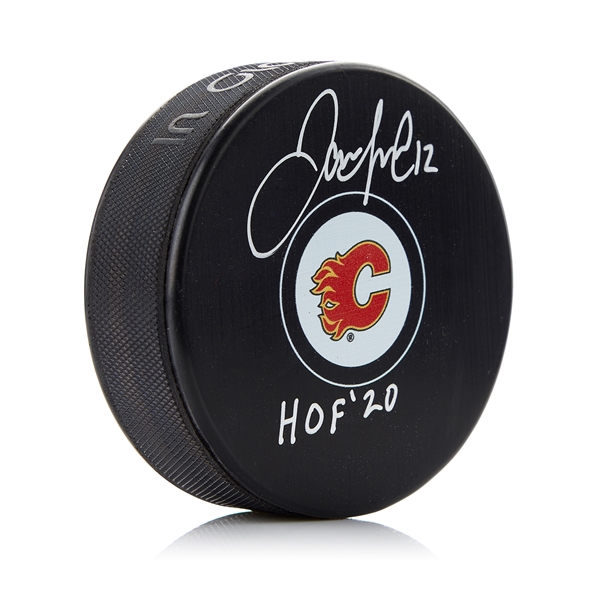 Jarome Iginla Signed Calgary Flames Hockey Puck with HOF Note