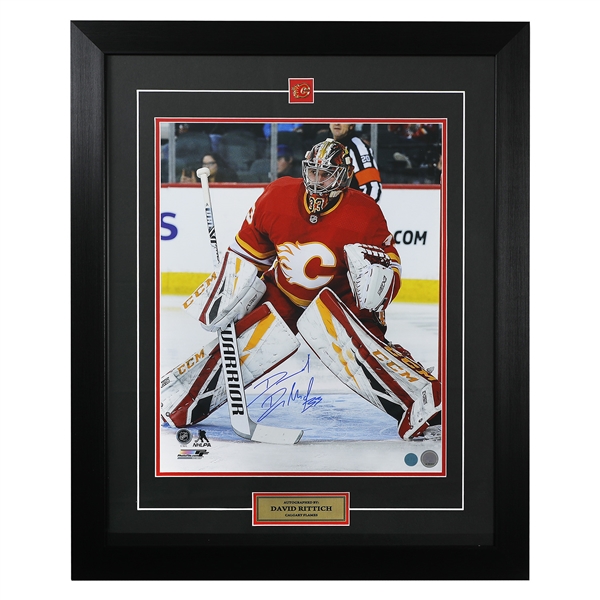 David Rittich Calgary Flames Signed Goalie 26x32 Frame