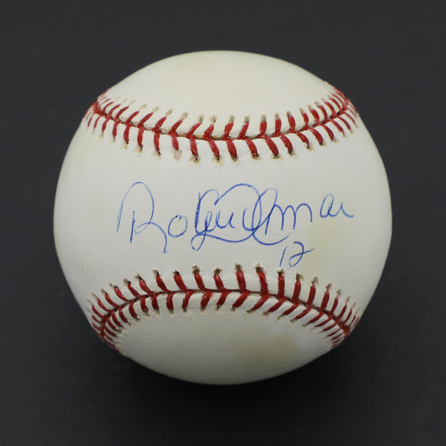 Roberto Alomar Autographed Rawlings MLB Official Major League Baseball (Flawed)