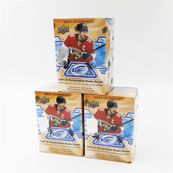 2021-22 Upper Deck Ice NHL Hockey Trading Cards Blaster Box Lot Of 3