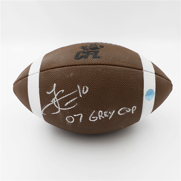 Luca Congi Autographed CFL Wilson Composite Football With Grey Cup Note