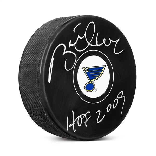 Brett Hull Autographed St Louis Blues Hockey Puck with HOF Note