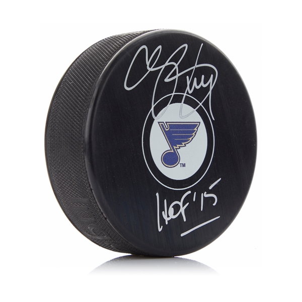 Chris Pronger Autographed St Louis Blues Hockey Puck with HOF Note