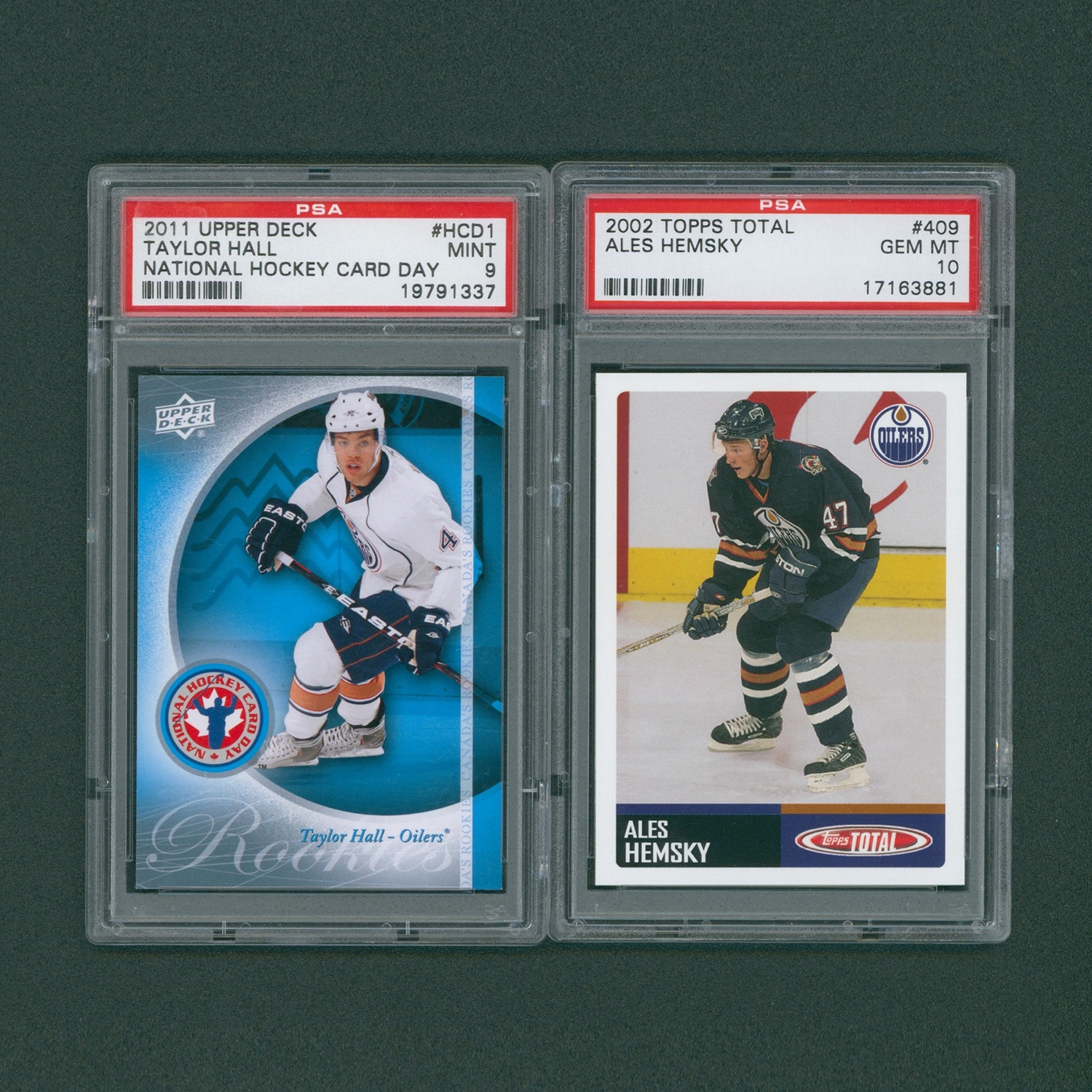 Taylor Hall & Ales Hemsky Edmonton Oilers Lot Of 2 PSA Graded Rookie Cards