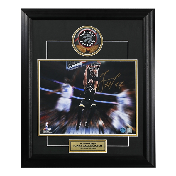 Jonas Valanciunas Toronto Raptors Signed Motion Blast 20x24 Frame