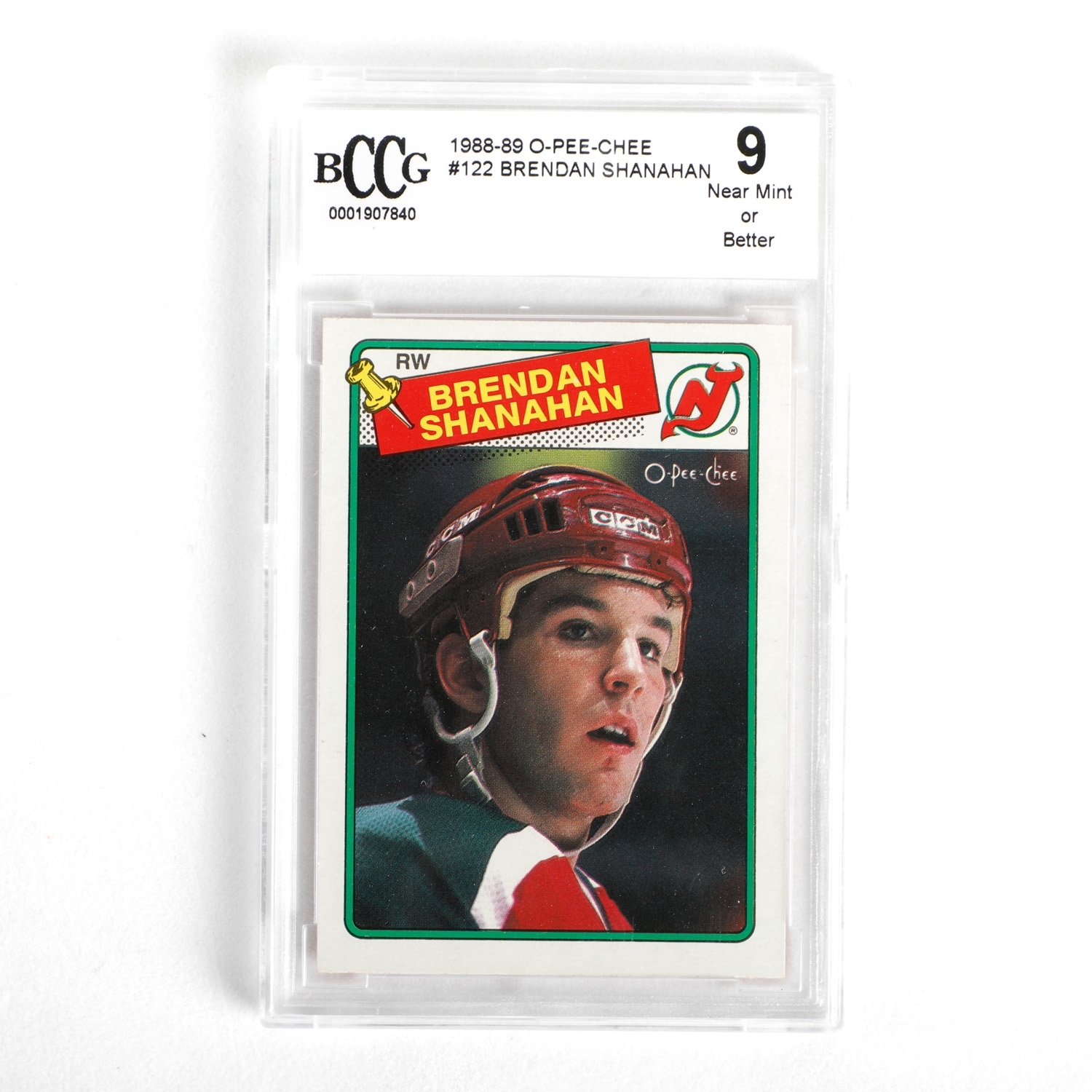 1988-89 O-Pee-Chee Brendan Shanahan Rookie Card #122 Graded BCCG 9 