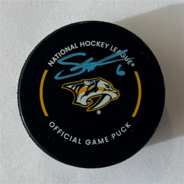 Shea Weber Autographed Nashville Predators Official Game Puck (Flawed)