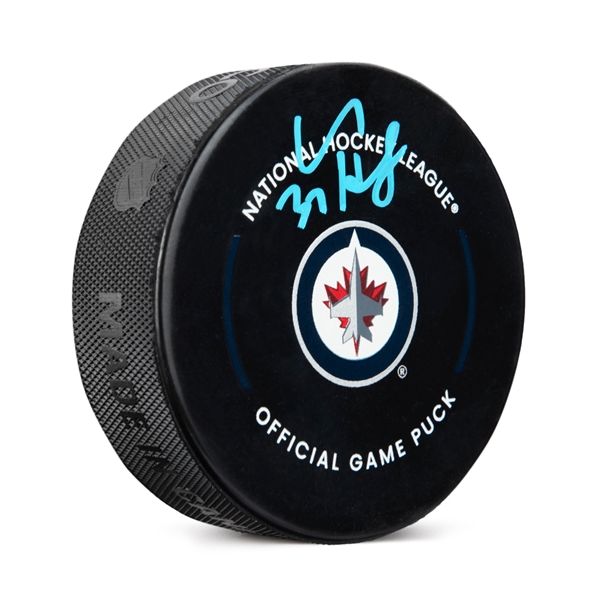 Connor Hellebuyck Signed Winnipeg Jets Official Game Puck