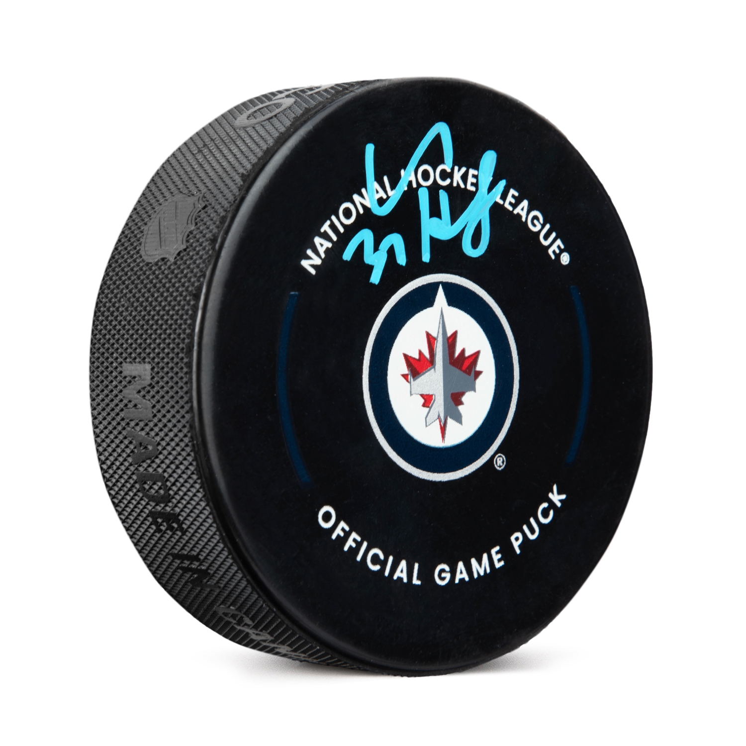 Connor Hellebuyck Signed Winnipeg Jets Official Game Puck