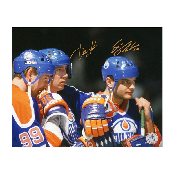 Jari Kurri & Esa Tikkanen Dual Signed Edmonton Oilers Gretzky Line 8x10 Photo