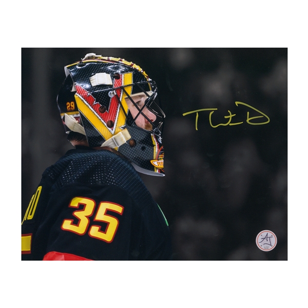 Thatcher Demko Signed Vancouver Canucks Goalie Mask Profile 8x10 Photo