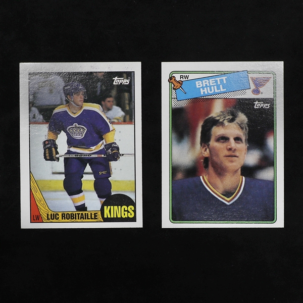 1980s Brett Hull & Luc Robitaille Topps NHL Hockey Rookie Card Lot