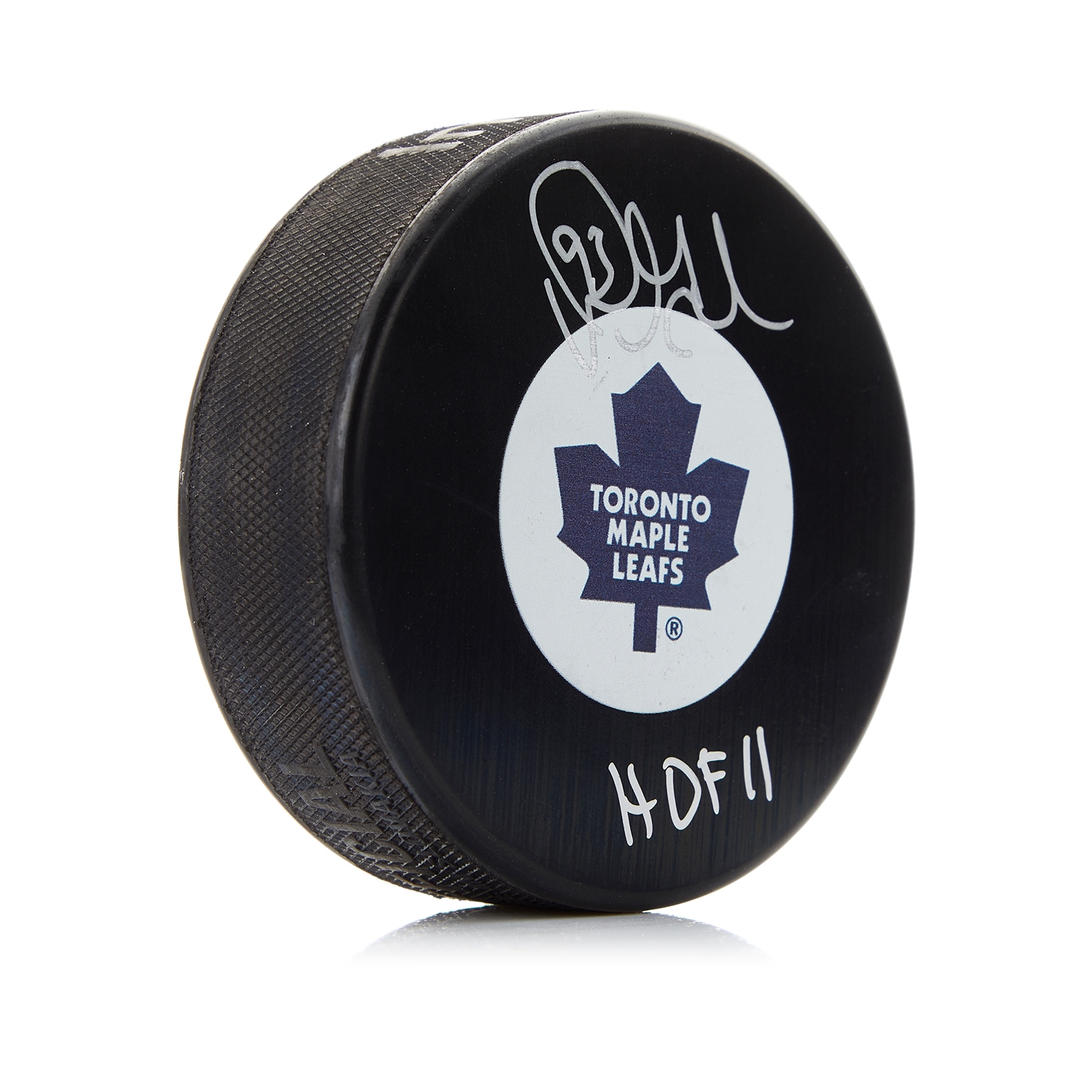 Doug Gilmour Signed Toronto Maple Leafs Hockey Puck with HOF Note