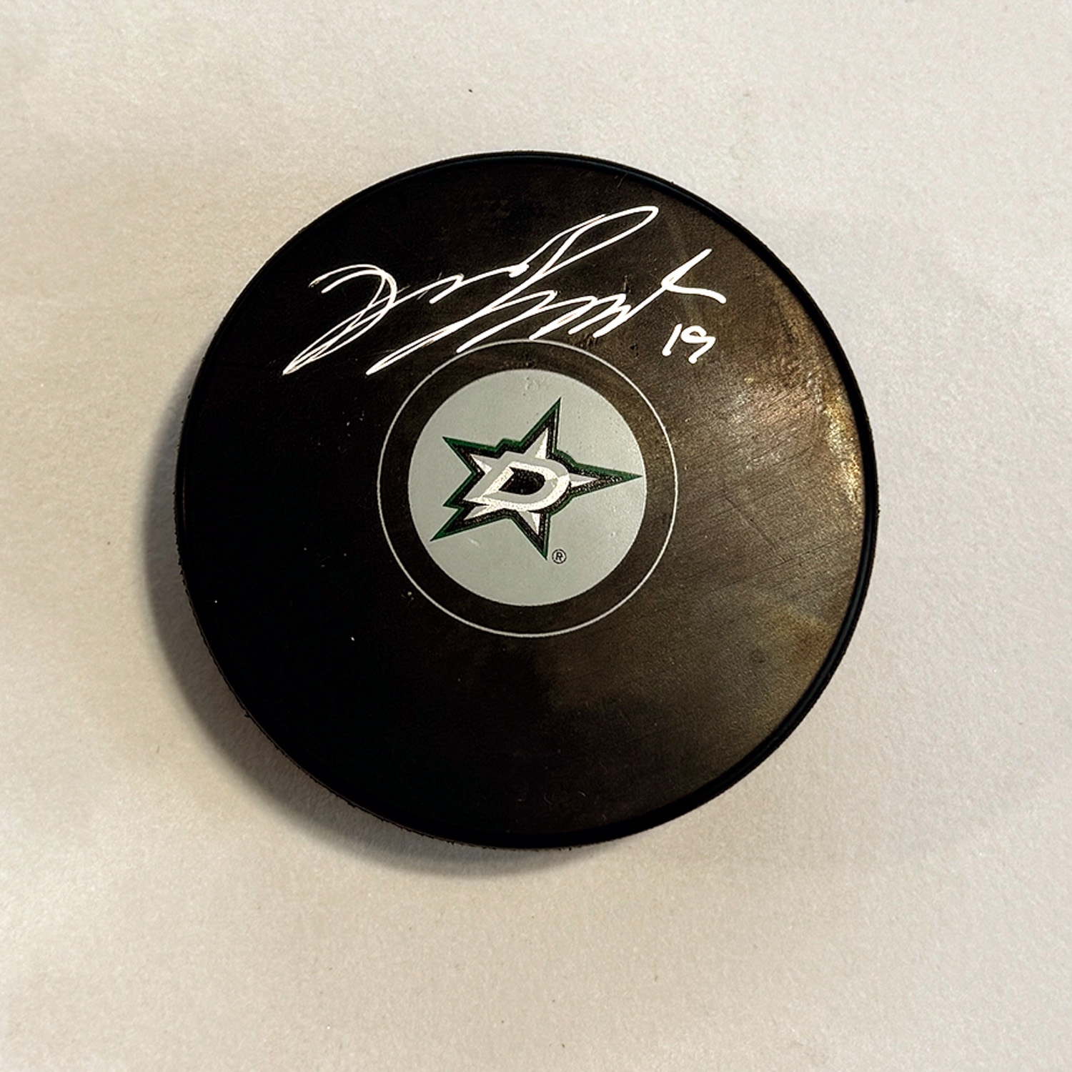 Jason Spezza Autographed Dallas Stars Hockey Puck (Flawed)