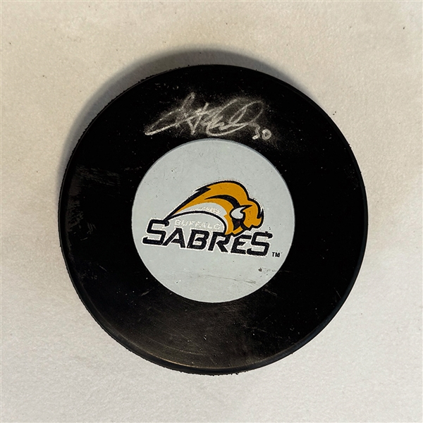 Ryan Miller Autographed Buffalo Sabres Hockey Puck (Flawed)